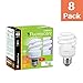 Xtricity Compact Fluorescent Light Bulb T2 Spiral, E26 Base, 9W (40 Watt Equivalent), 5000k Daylight, 540 Lumens, CFL, 120V - UL Listed, (8 Pack)