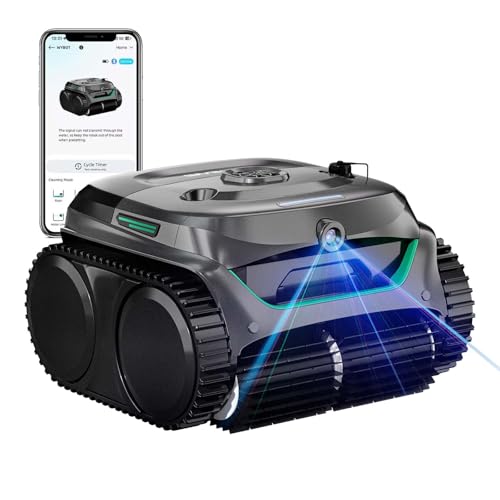 WYBOT (2026 New) C2 Vision AI Camera Robotic Pool Cleaner, Ultra-Fine Filter System Pool Robot, Powerful Suction, Wall Climbing, Waterline Cleaning, Gray Green Gray&Green