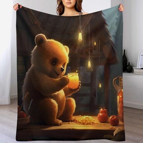 FGHJHGG Decke Animal Bär Decken Tagesdecke - Weiche Flannel Decke Sofadecke - Wohndecke Sofaüberwurf Bettüberwurf 150×200cm