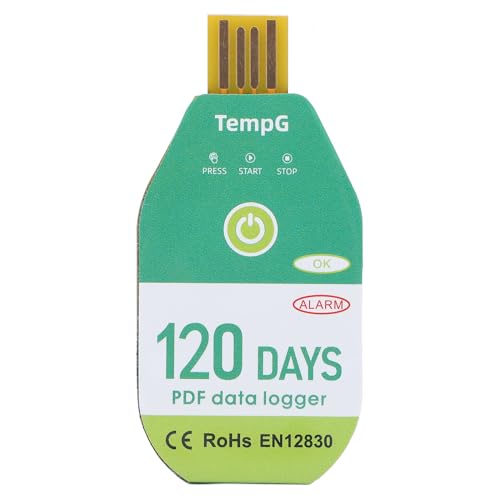 Logger de datos de temperatura USB: registrador PDF sellado IP67 con 18000 registros de monitoreo de la cadena de frío (120 días)