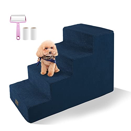Escalier pour chien à 4 niveaux avec éponge haute densité - Housse en peluche lavable - Échelle en mousse pour lit mezzanine - 1 rouleau de peluches - 72 x 40 x 50 cm Cover