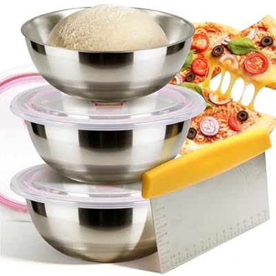 ChaviChax 3 Pcs Pizza Dough Proofing Box, 850ml...