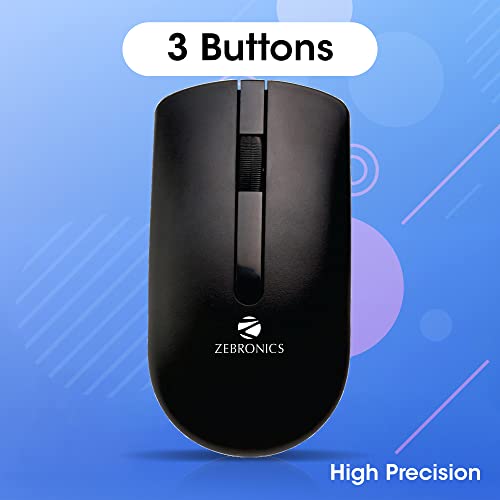 Image of Zebronics Zeb-Companion 102 Wireless Keyboard and Mouse Combo, 104 Keys /Rupee Key, 1200 DPI Optical Sensor Mice, USB Nano Receiver
