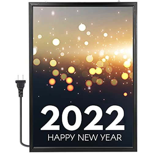 Geindus 47X33inch LED Movie Poster Frame Slim Snap Aluminum LED Light Box for Poster Advertising Menu/Business Signs Menu Display(47X33inch-LED), Black