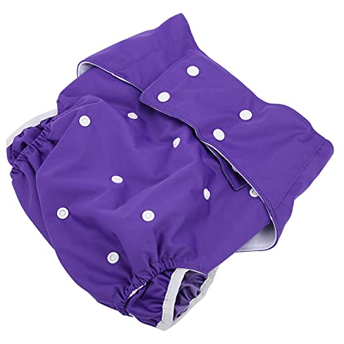 Adult Cloth Diapers, Reusable Diapers Adjustable Anti Leakage Reusable Pocket Nappy Cloth Diaper for Elderly Disabled Incontinence (Purple)