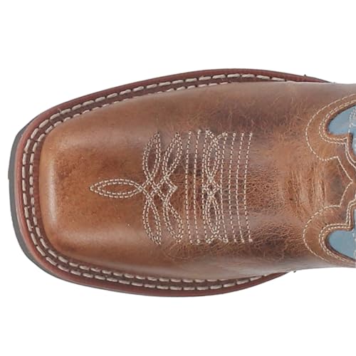 Laredo Womens Darla Square Toe Embroidered Casual Boots Low Heel 1-2" - Blue4