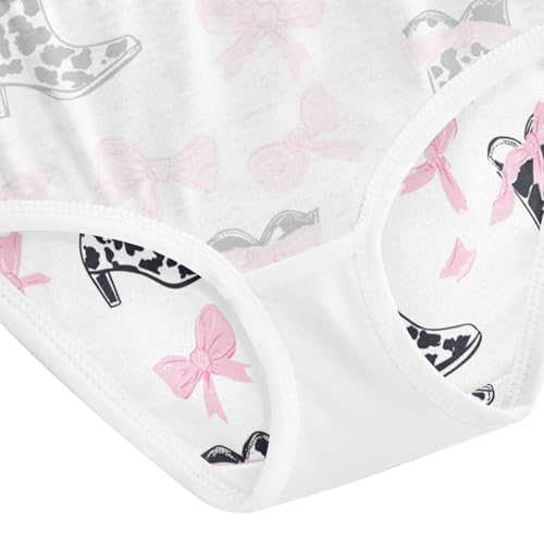 Wusikd Pink Bows Girls' Underwear Cotton Black Cow Girls Briefs Soft Toddler Underwear 2T 5