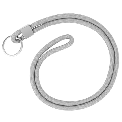 Vicloon Schlüsselband Lang, Nylon Lanyards mit karabiner, Schlüsselbänder Umhängebänder mit Drehbarem Metallclip Abnehmbare Neck Lanyard Langes Handgelenk Paracord Schlüsselanhänger(Asche)
