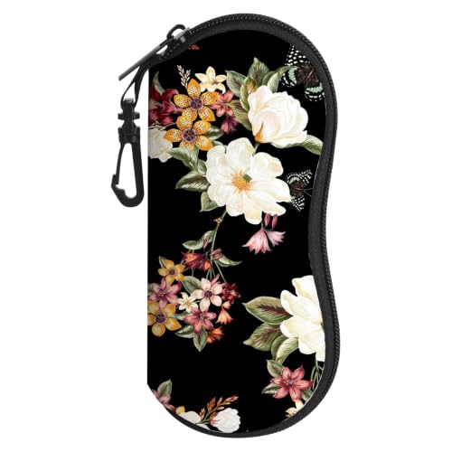 Image of Sunglasses Soft Case, Cute Ultra Light Portable Neoprene Zipper Eyeglass Glasses Case with Belt Clip for Men Women