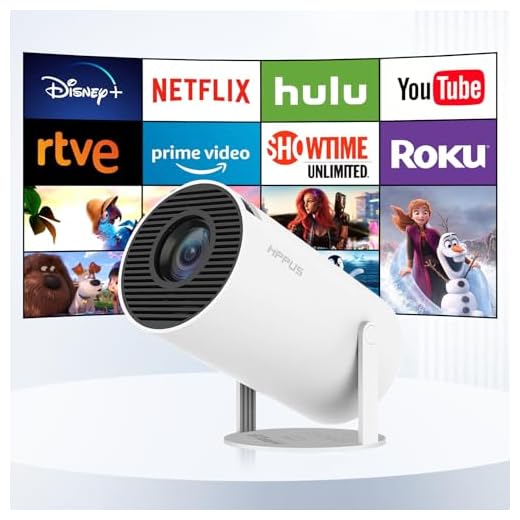 HIPPUS Mini proyector Inteligente 4K Full HD 1080P 180° Giratorio, BT5.0 con Android iOS teléfono móvil portátil proyector pequeño proyector con 2.4/5G WiFi corrección automática Keystone