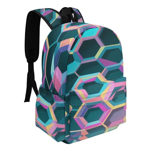 Dream Lattice Printed Backpack Water-Resistant Pack Stylish Bag Lightweight Travel Backpack2
