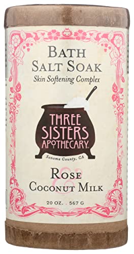 THREE SISTERS APOTHECARY Rose & Coconut Milk Bath Soak, 20 OZ