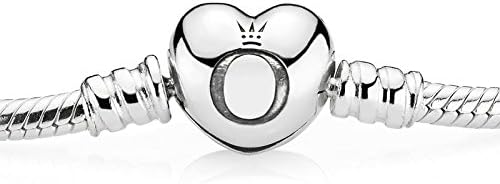 PANDORA Pulsera de plata esterlina 590719-21 con cierre de corazón, 8.3", Plata de ley