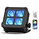 U`King 4x10W LED Par Akku Wasserdicht, RGBWA UV Bühnenlicht Outdoor Strahler IP65 mit Fernbedienung, Unterstützt APP, IR, 2,4 GHz Wireless für Regentage Schwimmbad Hochzeit Bar Show Disco