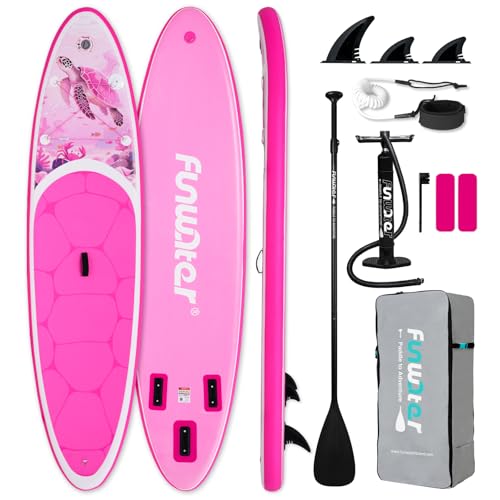 Image of FunWater 11' /10'6 inch Inflatable Stand Up Paddle Board with Premium SUP Paddleboard Accessories, Wide Stable Anti-Slip EVA Deck,Paddle Boards for Adults & Youth of All Skill Levels