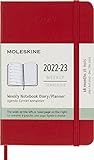 Moleskine Classic 18 Month 2022-2023 Weekly Planner, Hard Cover, Pocket (3.5' x 5.5'), Scarlet Red