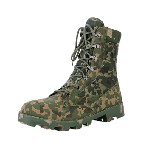 Men's High Top Lace Up Work Military Tactical Boots Non-Slip Rubber Outsole Wear Resistance Lightweight Combat Boots For Outdoor Trekking Commando Army Desert Jungle Backpacking