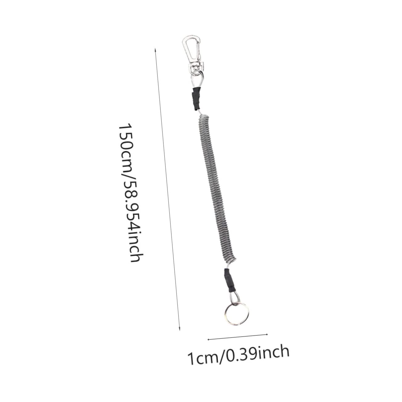 KICHOUSE Elastic Fishing Lanyards 6 Stainless Steel Wire Ropes and Key for Outdoor Sports and Safe Gear Storage