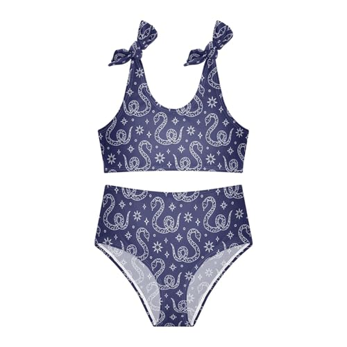 Toddler Girls Bikini Set Snake Star Swimsuits Kid Bowknot Swimwear 2 Piece Bathing Suit 3-12T3