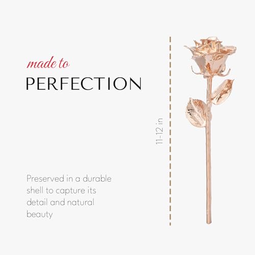 Image of Forever Rose Real Rose Dipped in Rose Gold, Luxury Gold Gift Box