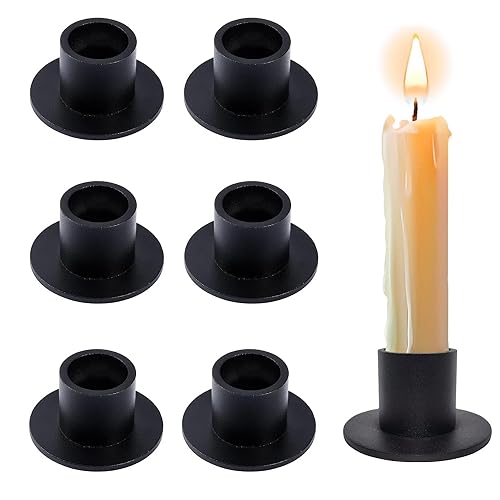 6 Stück Schwarze Kerzenständer,Retro Candlelight Dinner Kerzenhalter,...
