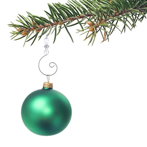 Ripeng 36 Pieces Hook Ornament Acrylic Wire Hook Decoration for Tree Hanger, Home Decor, 4 Styles (Silver,Red,Green,Transparent Bead)