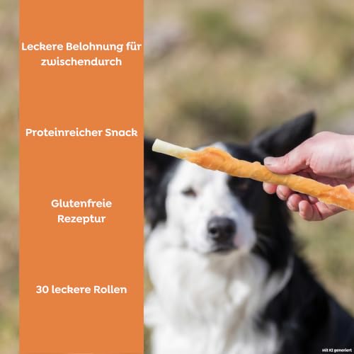 TRIXIE Hundeleckerli Denta Fun Chicken Chewing Rolls – 240 g, 30 St., 12 cm – Ansicht 2