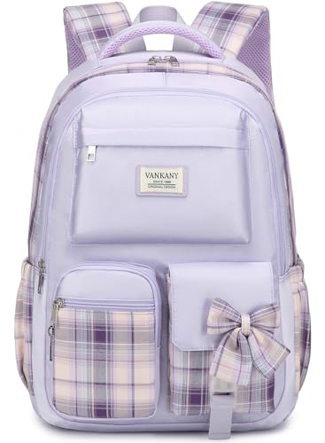 Image of Teen Girls Bookbag, Big Student School Backpack for Middle High School College Women Cute Schoolbag for Girls Teenage Back Pack (Purple)