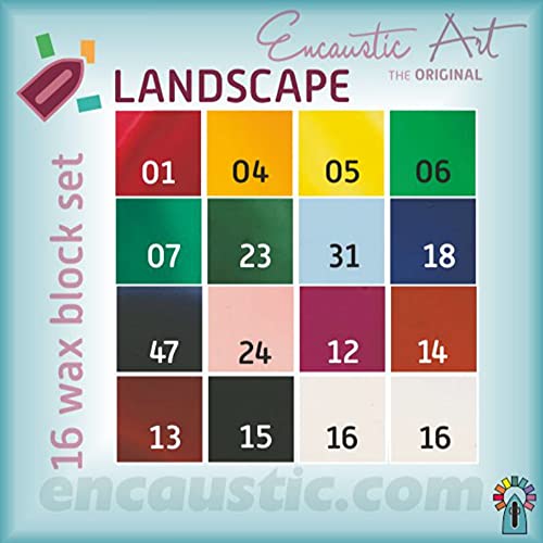 Encaustic Art The Original -Landscape Selection Set Of 16 - Encaustic Wax Block Colors -Beeswax For Encaustic Art Supplies -Non-Toxic, Handcrafted In Germany #TOP2
