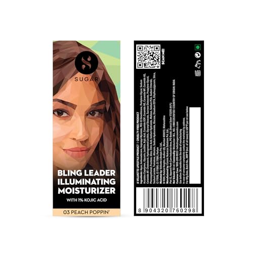 Image of SUGAR Cosmetics Bling Leader Illuminating Moisturizer with 1% Kojic Acid | Strobe Cream | 2-in-1 Moisturizer + Highlighter | 50ml - 03 Peach Poppin