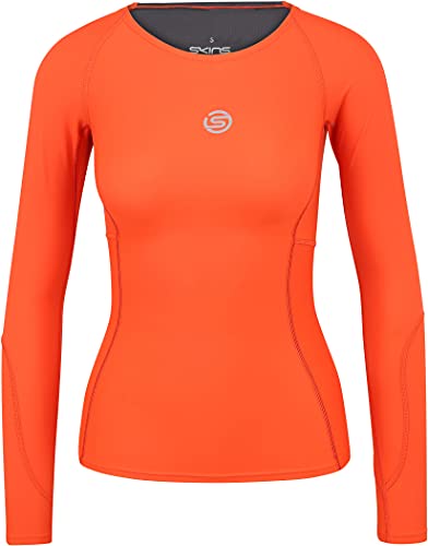T-shirt de course manches longues Skins Series-3 respirant rose femme