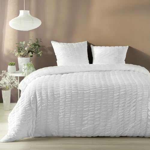 Evite arrugas con el juego de cama Douceur d'intérieur plissia de microfibra plisada 3