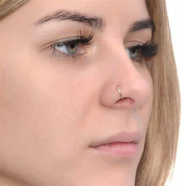 D.Bella Nose Rings Hoops - 16G, 18G, 20G, 22G Surgical Steel Simple Half Hoop Earrings for Nose, Tragus, Cartilage, Helix, Rook, Conch, Snug, Ear, Septum, Eyebrow, Lip Piercings - 6mm-12mm - Image 6