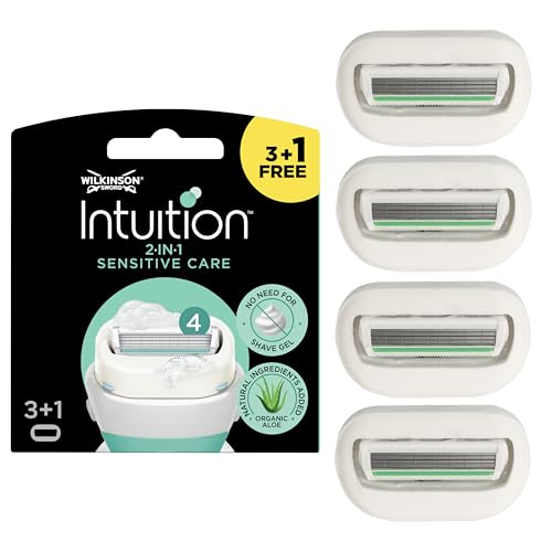 Wilkinson Sword - Intuition Sensitive Care Rasierer für Frauen, 3+1 Ersatzklingen, Kein Rasiergel erforderlich