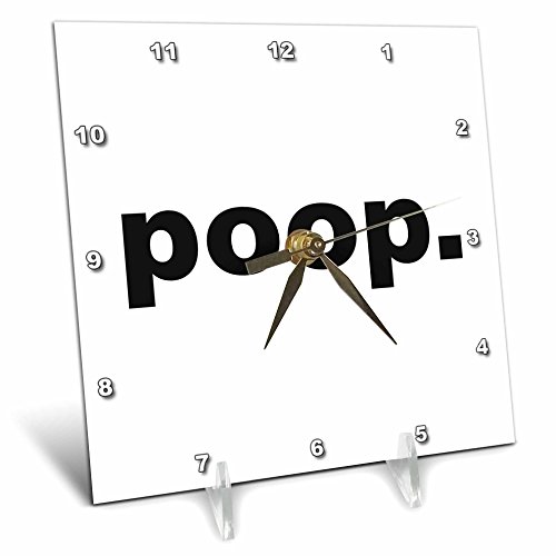 3dRose dc_157357_1 Poop Desk Clock, 6 by 6"