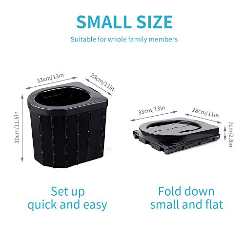 ipekar Portable Folding Toilet, Upgrade Camping Toilet, Porta Potty Car Toilet, Travel Potty Perfect for Camping, Hiking,Trips,Construction Sites