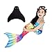 BE FINE Mermaid Tail with Monofin for Swimming,Mermaid Fins for Kids and Adults (Black)