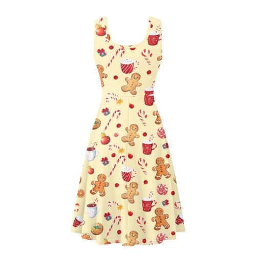 Image of Dreaweet Casual Sleeveless Dresses for Women Girls, Round Neck Tank Dresses with Pockets Summer Sundress Size XS-4XL