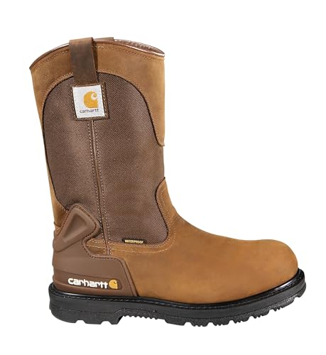 Image of Carhartt Men's Heritage WP 11 inch Steel Toe Wellington | 100% Leather, Abrasion-Resistant, Safety Toe & Cushioned PU Comfort, Waterproof, Electrical Hazard Protection
