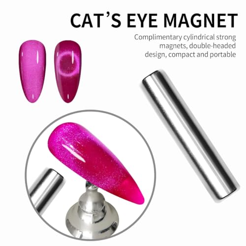 Image of Cat Eye Gel Polish with Dual Magnet 15ML Holographic Glitter Magnetic Soak-Off UV /LED Gel Polish for Salon & DIY Nail Art (VELVET ORCHID)