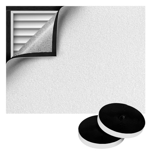 REOPOPO 51 x 39 Attic Fan Cover Attic Door Insulation Cover with with Sticky Self-Adhesive Hook and Loop Tape Attic Cover Whole House Fan Cover Attic Ceiling Insulation Shutter Cover
