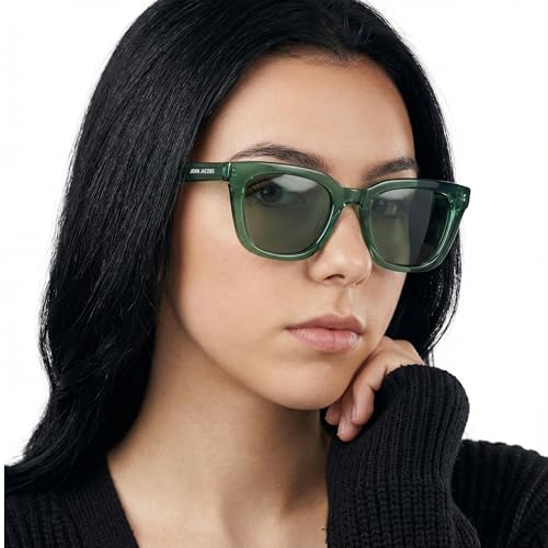 Image of John Jacobs | Full Rim Cat Eye Stylish & Premium UV Protected Sunglasses | Acetate Lines | Polarized and 100% UV Protected | Women | Extra Wide | JJ S17340