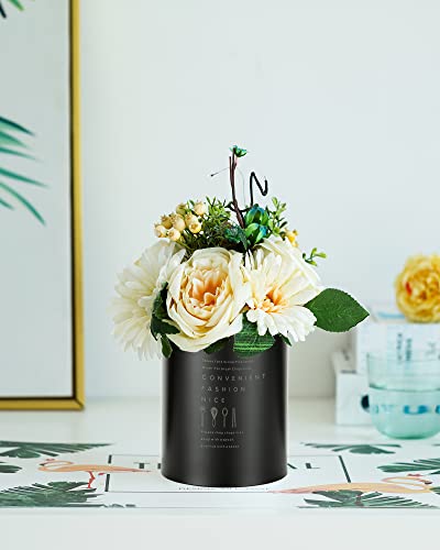 Gebruiksvoorwerp Houder Bestek Pot Keuken: Roestvrij Staal Zwart Gebruiksvoorwerp Jar Vintage Nordic Stijl Bestek Caddy Duurzame Opbergcontainer Bestek Organisatoren Met Mat Oppervlak Bespaar Lade Aanrecht Ruimte - Image 4