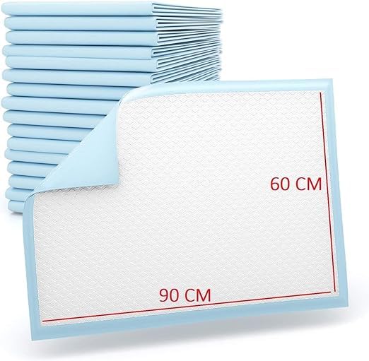 10 Pieces Packed in 1 Pouches 60 cm x 90 cm XL Disposable Underpads, Incontinence Pads, Chux, Bed Covers, Puppy Training Thick, Super Absorbent Protection for Kids Adults Elderly