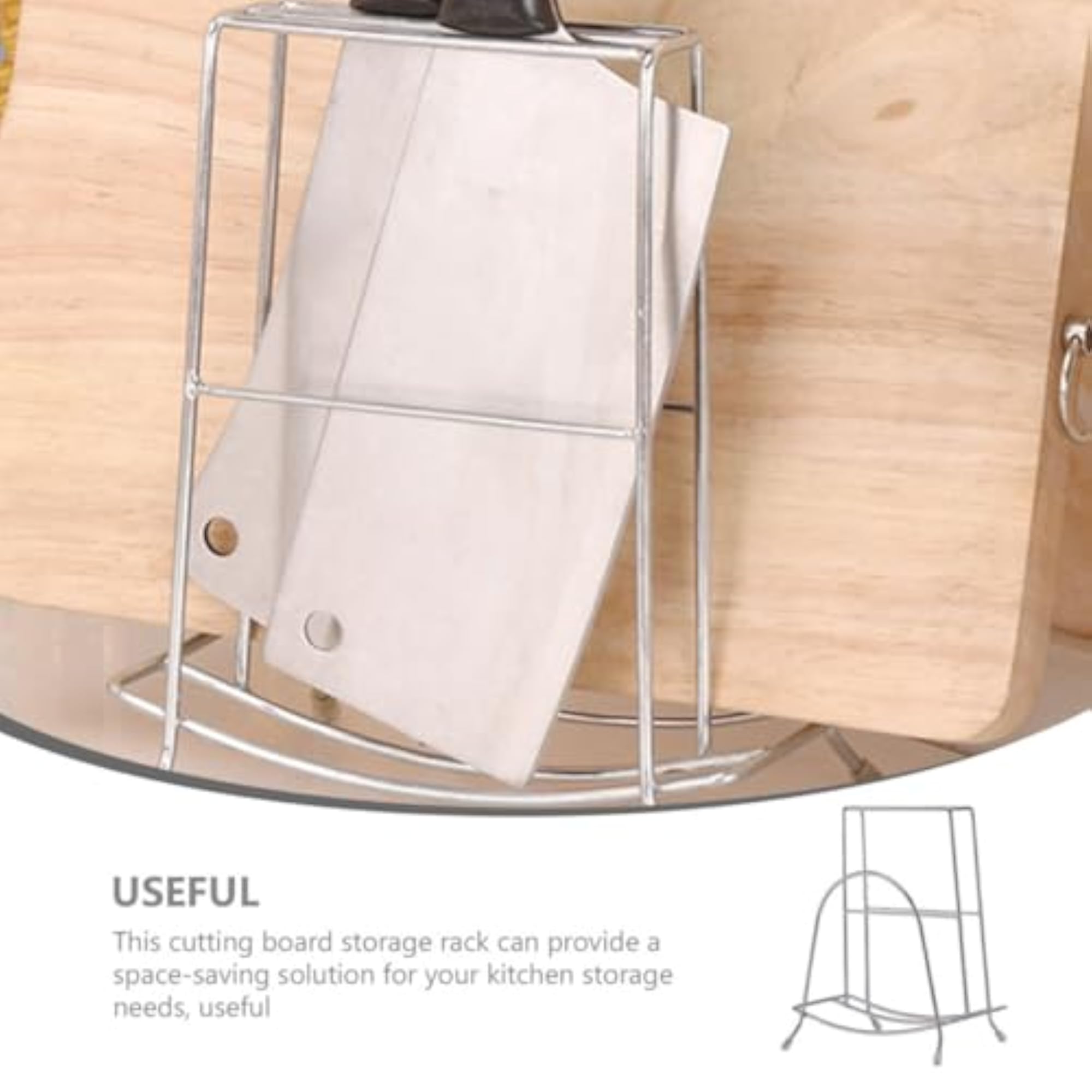 Stainless Steel Cutting Board and Pot Lid Organizer Rack