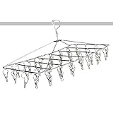 KUENTAI 44ピンチ 物干しハンガー ピンチハンガー 洗濯物ハンガー 洗濯バサミ ステンレスハンガー 物干し スリム 丈夫 頑丈