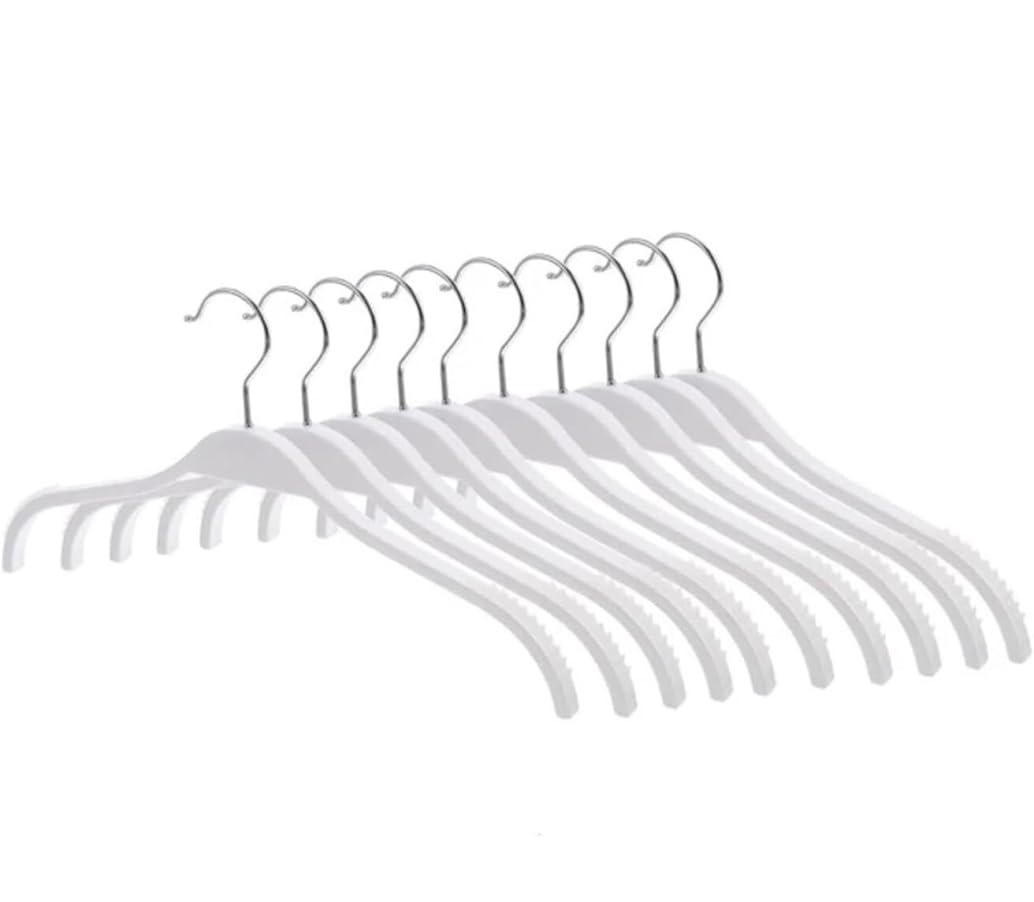 Perchas 10 Uds Perchas Abrigo Percha para Ropa Armario Camisa Traje Pantalones Ropa Delgada Percha Perchas Ropa(White,42cm)
