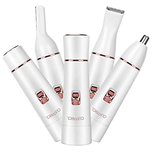YOHOOLYO Depiladora Facial Electrica para Mujer Afeitadoras Eléctricas para Mujer 4 en 1 Sin Dolor y Impermeable IPX 6 Carga USB