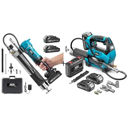 Seesii 12000PSI Electric Grease Gun: 3 Speed Control Grease Gun Battery Powered 6.4 oz/min 10,000 PSI