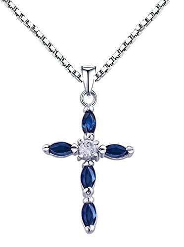 100% Sapphire genuina CZ argento 925 collana in